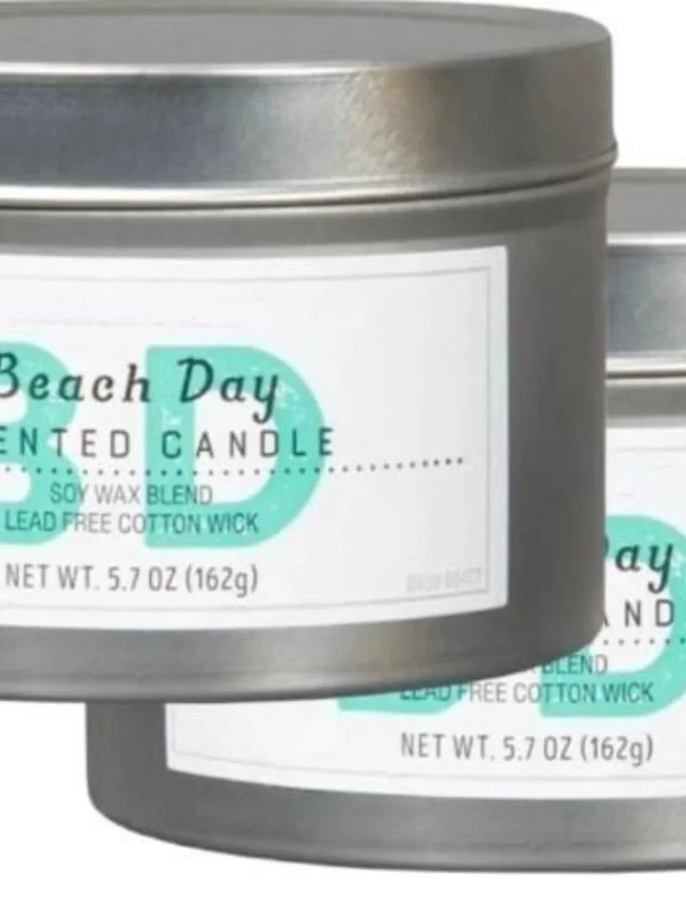 2 x Trader Joe's Beach Day Soy Wax Blend Candle 5.7 Oz New & Limited!